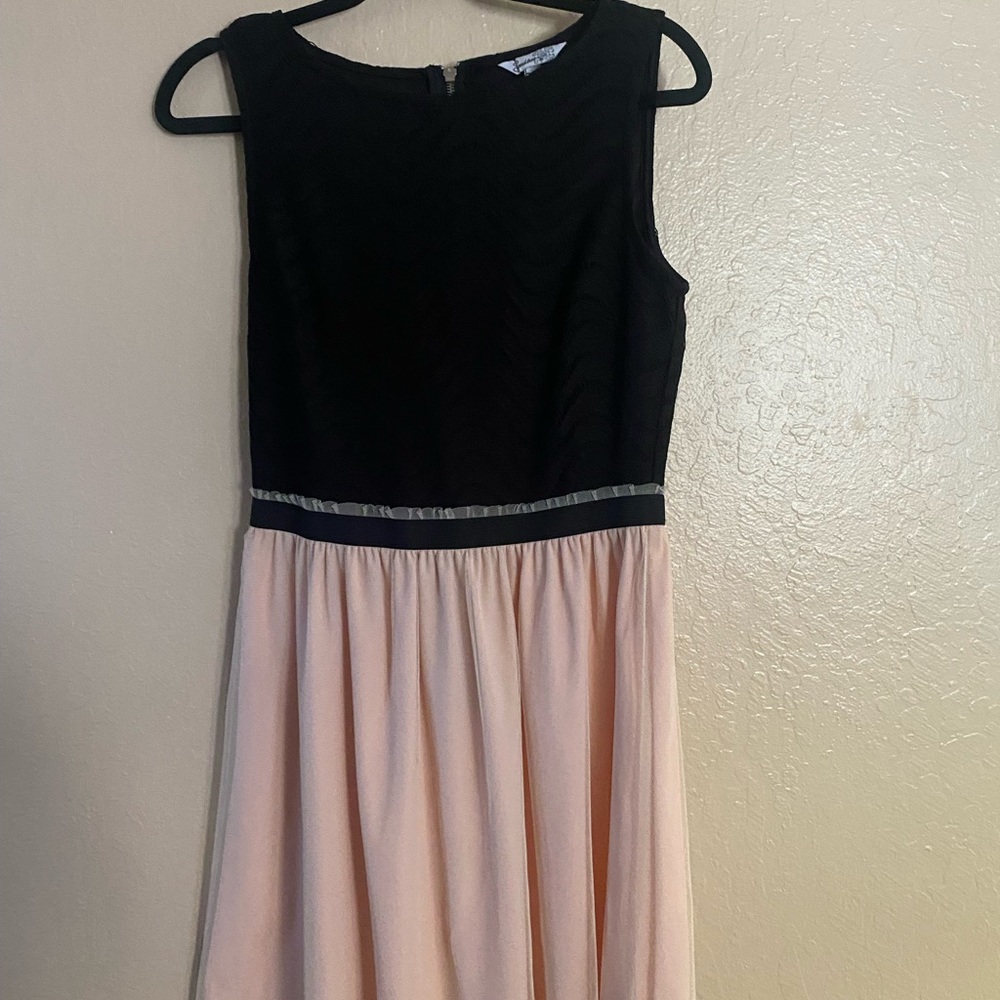 Speechless Black Lace Dress with Light Pink Tulle L